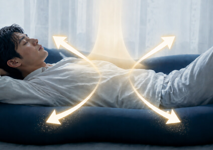 圧迫ゼロ睡眠で圧力を横へ逃す